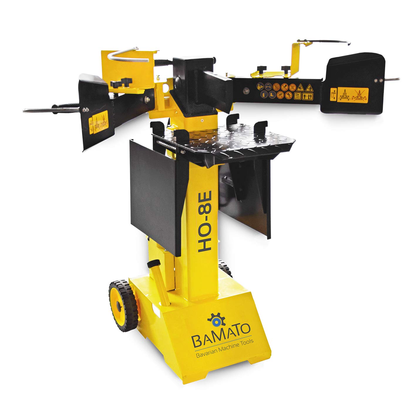 BAMATO Holzspalter HO-8E | Elektroantrieb 400 V | Spaltkraft 8 Tonnen | 485mm max. Spalthub | inkl. Phasenwender | max. Durchmesser 300mm | perfekt für Kurzholz