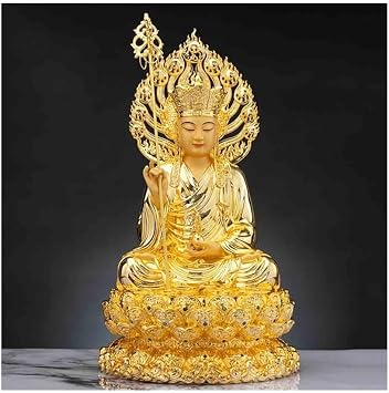 Buddha Statue Brass Buddha Statue with Base Backlit Home Living Room Entrance Feng Shui Decoration Zen Worship Ornaments Feng Shui DecorationMedium
