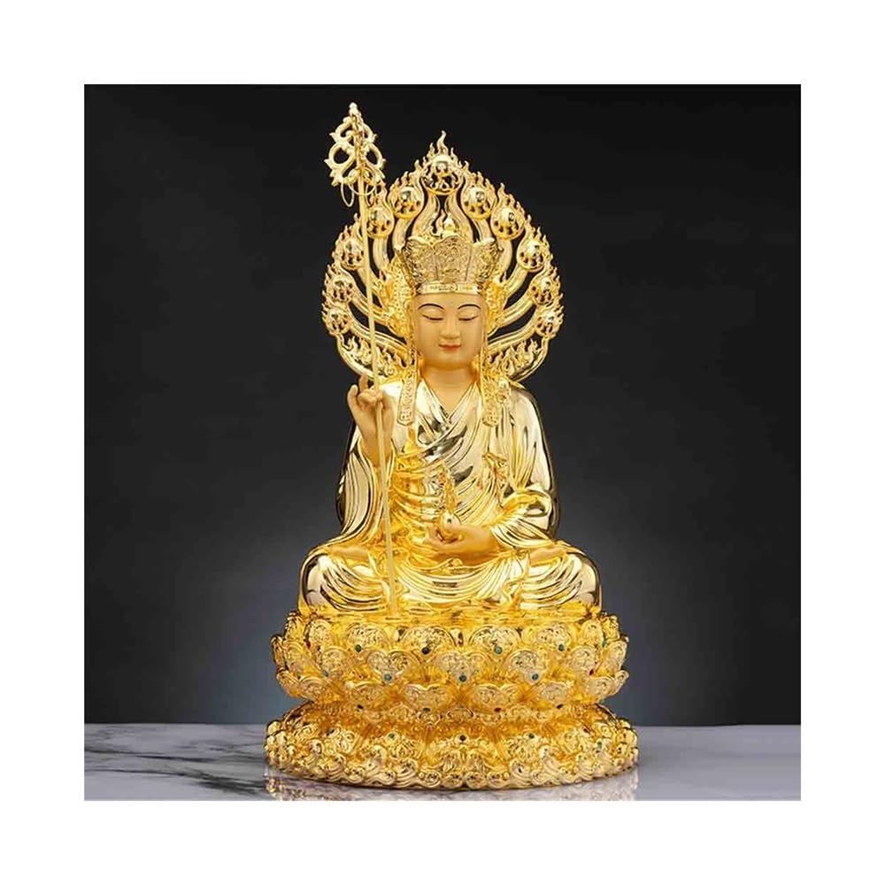 Figuras de Budas Estatua de Buda de latón con Base retroiluminada for Entrada de Sala de Estar, decoración Feng Shui, Adornos de adoración Zen Budas Decorativos(Grande)