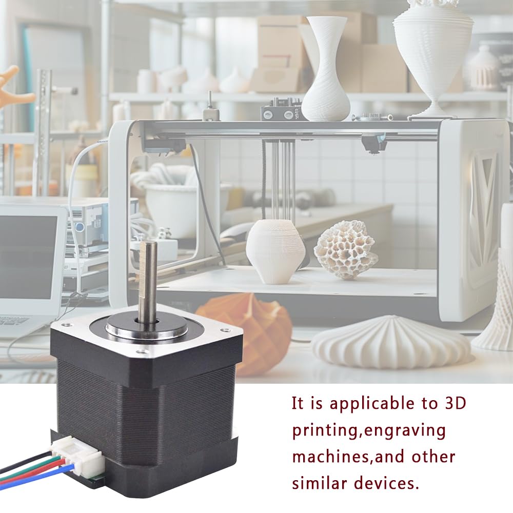 NEMA17 Moteur pas à pas avec câble de 1 m, couple élevé 1,5 A, pour imprimante 3D, routeur CNC, graveur laser, robotique, bras mécanique, machine à lettrage (4)