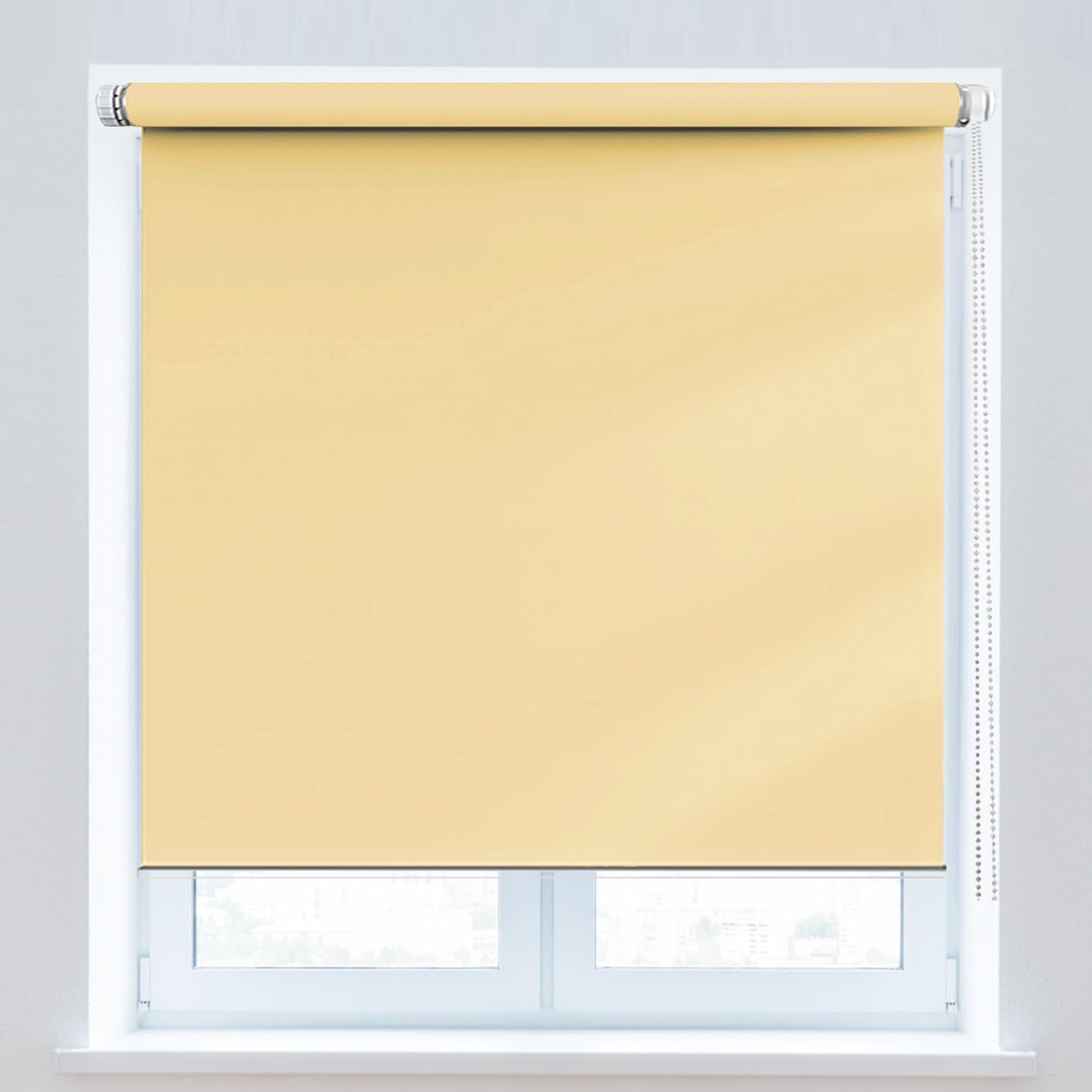 Blackout Curtain 55 x 60 cm, Waterproof UV and privacy Protection Skylight Blind, Easy To Install On No Drill, for Window and Door, Beige — image 1