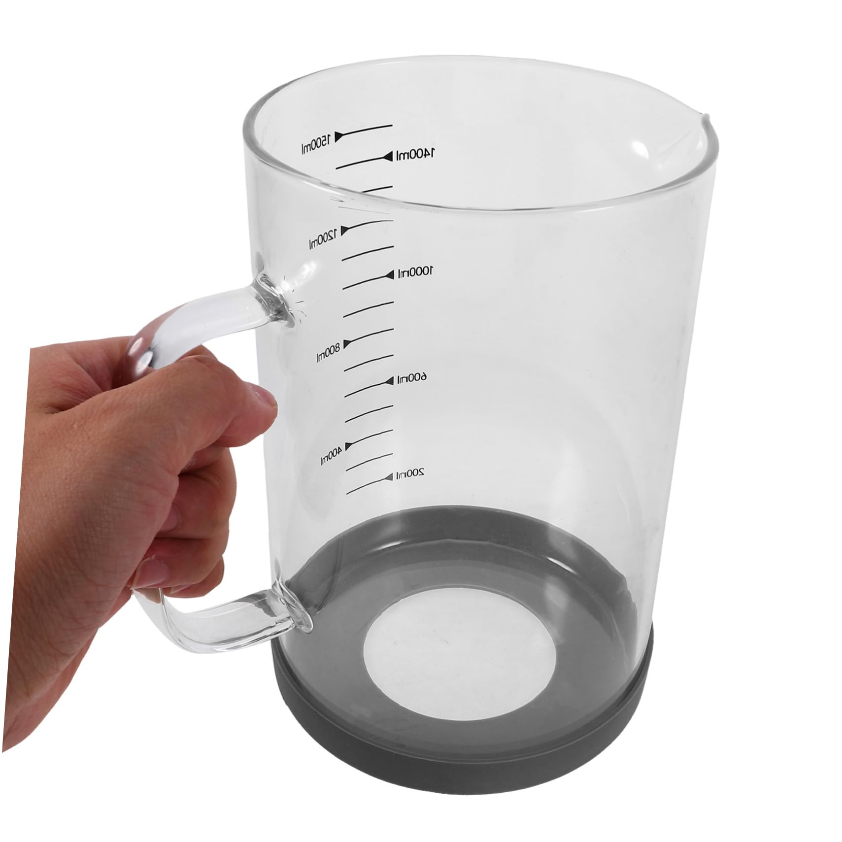 Homoyoyo Vaso Medidor De Vidrio Borosilicato Asa Cómoda, 1500 Ml, Para Medir Líquidos Como Leche, Jugo y Café En Repostería y Cocina