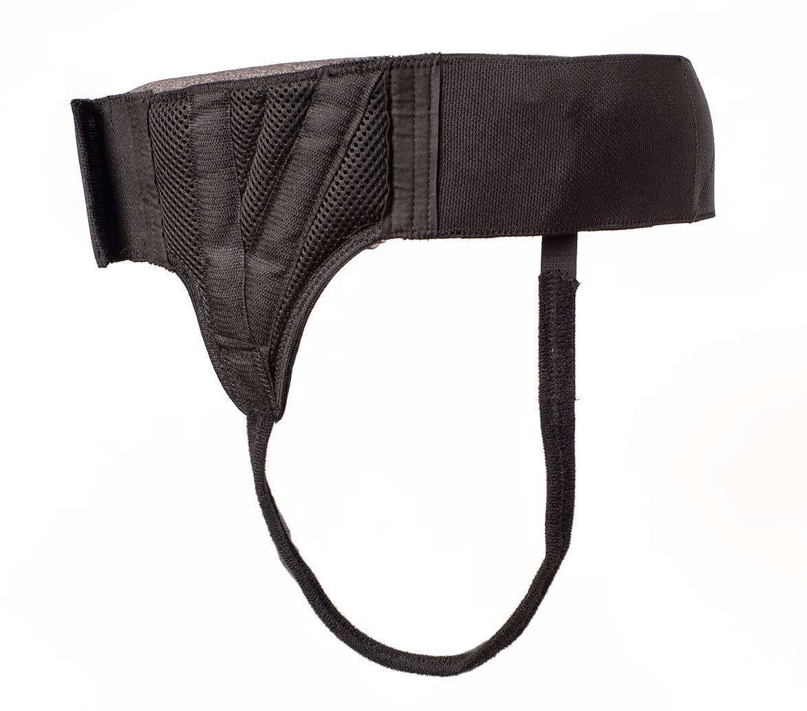 AT Surgical Left Side Hernia Support Comfortable Black Truss Belt with Compression Pads For Men (Large)