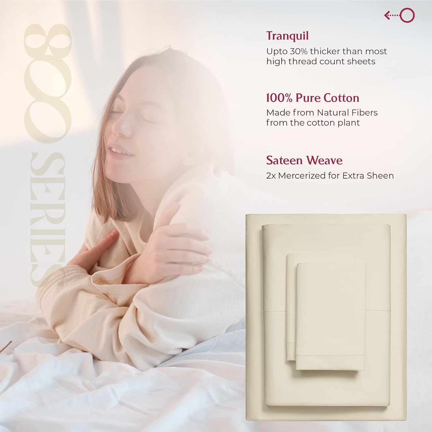 Mayfair Linen Egyptian Cotton Sand Queen Sheets Set - Luxury 800 Series High Thread Count Queen Bed Sheet Set (4 PC), Soft Cooling 16" Deep Pocket Hotel Quality Bed Sheet Set - Tranquil Collection image 4