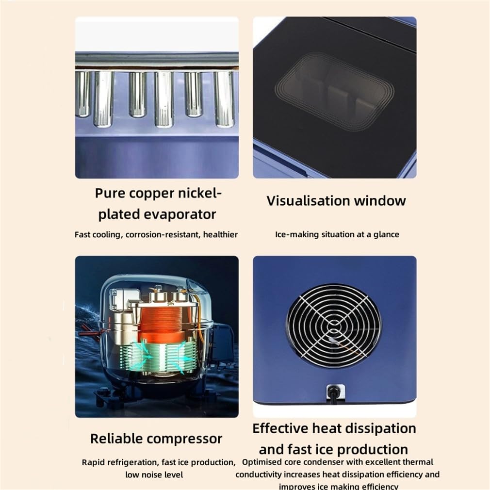Portable Ice Maker Machine With Self-Cleaning, Portable Ice Machine, Smart Touch Control Ice Cube Size Selection, 30lbs/24h Pellet Ice Maker For Home Kitchen,A on Fridge.com - View 3