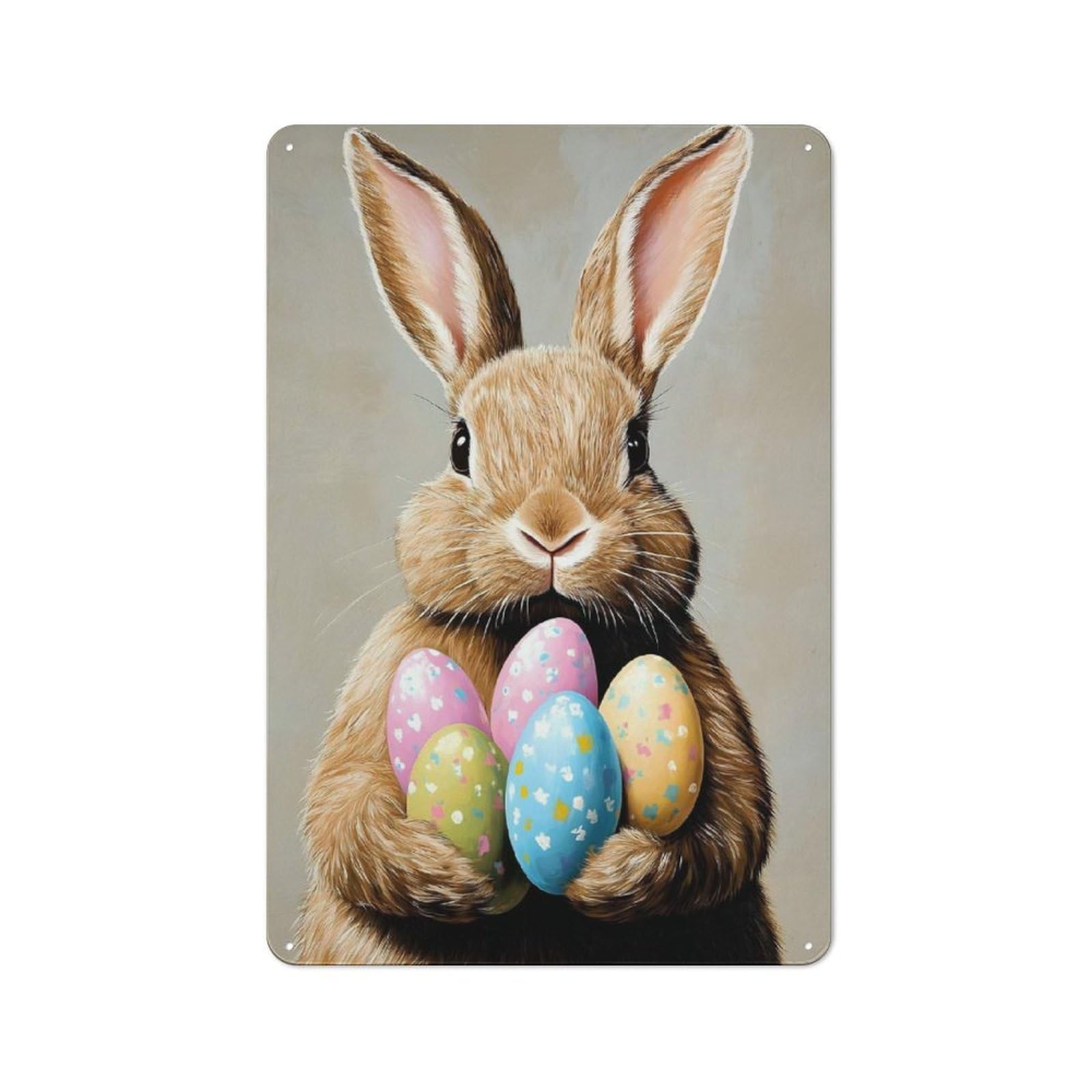 Easter Bunny Portrait Retro Metal Sign 30x20cm for Garden Room Or Summerhouse, A Decorative Christmas Gift for Summerhouse Decorators