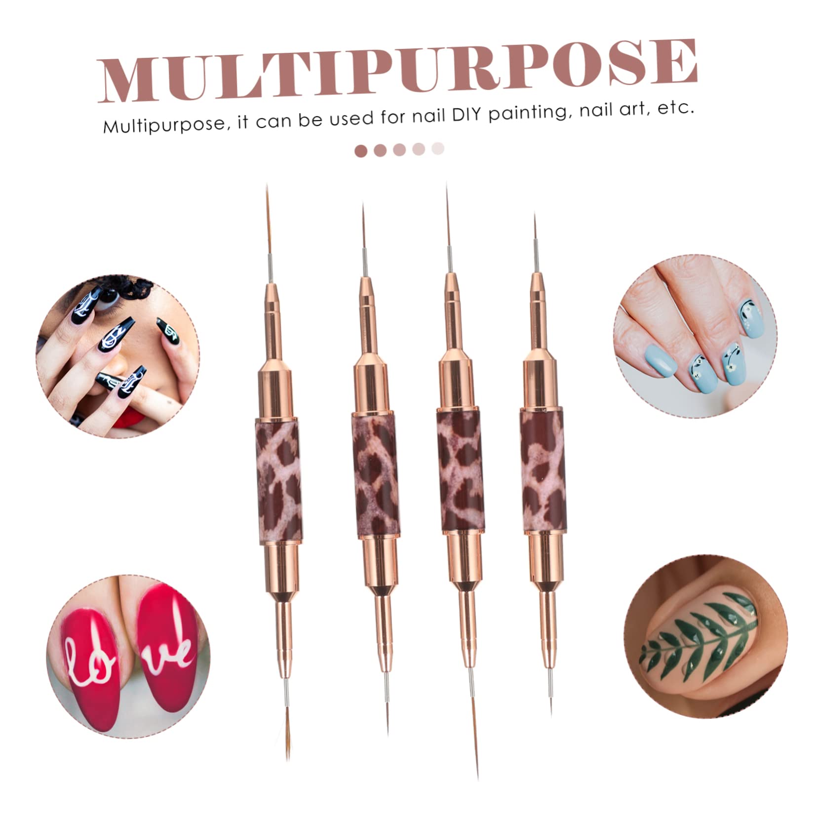 minkissy 8pezzi Pennelli Per Nail Art Pennello Per Disegno Unghie Doppio Estremità Set Professionale Per Manicure e Pennelli Resistenti e Facili Da Usare