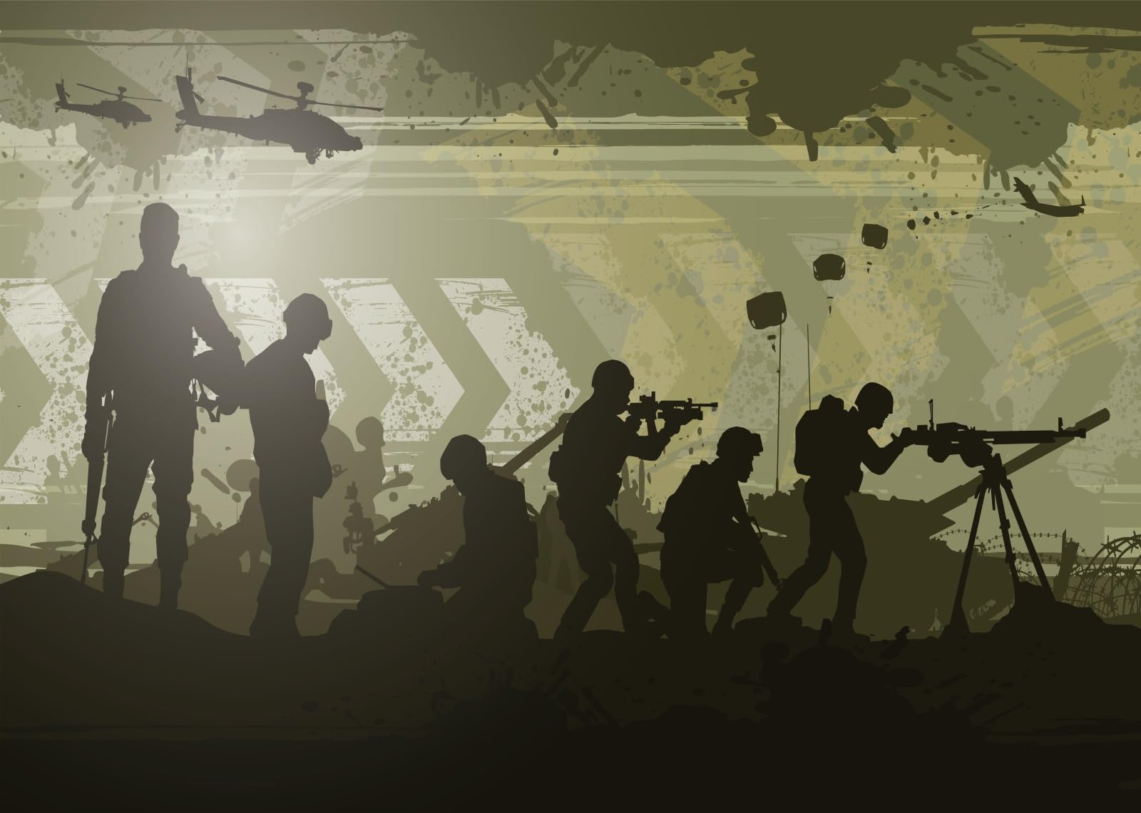 BELECO 7x5ft Fabric Army Soldier Backdrop Green Camouflage Top