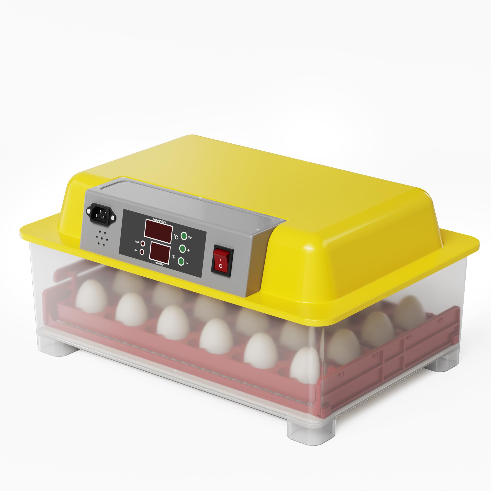Wiltec Couveuse automatique – 100 W – pour 24 oeufs – à Retournement automatique – Appareil à couver Incubateur Couvoir Éclosoir Éleveuse oisillons
