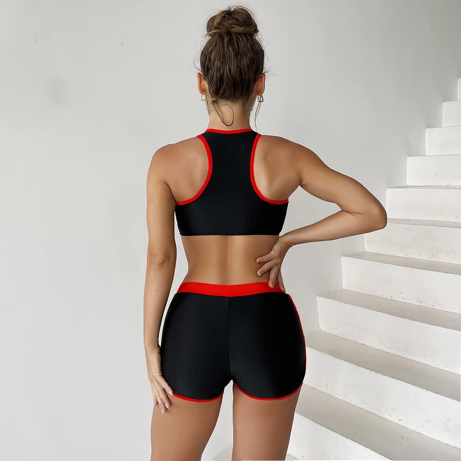 Conjunto de Bikini con Estampado de Mujer Traje de baño de Dos Piezas Traje de baño Traje de Playa, en Elastano, Bretelles réglables y respirant, Ideal para Loisirs nautiques