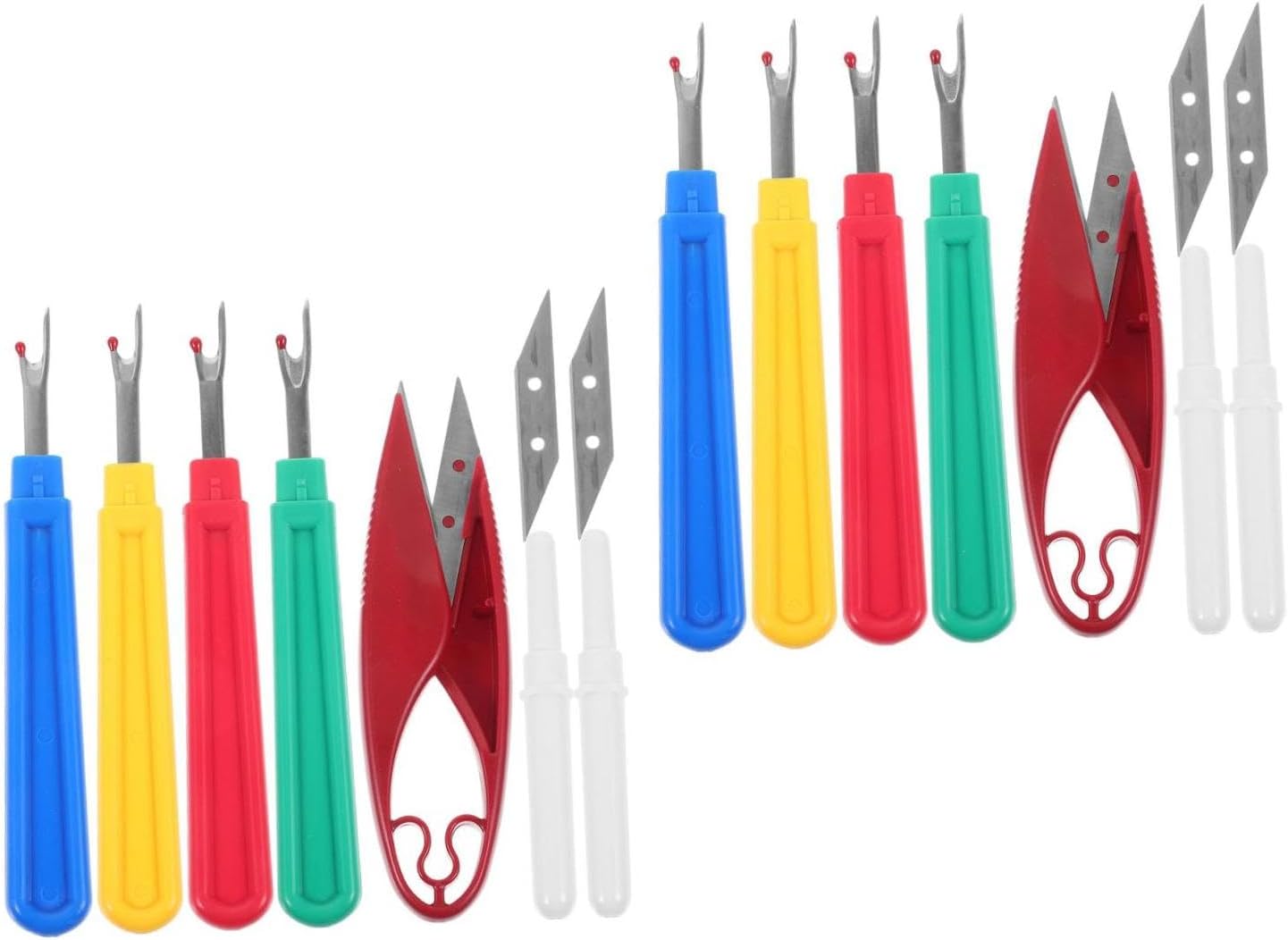 HOMSFOU 5 Sets Thread Cutting Tool Metal Seam Ripper Thread Remover Sewing Kit for Clothing and Upholstery Projects