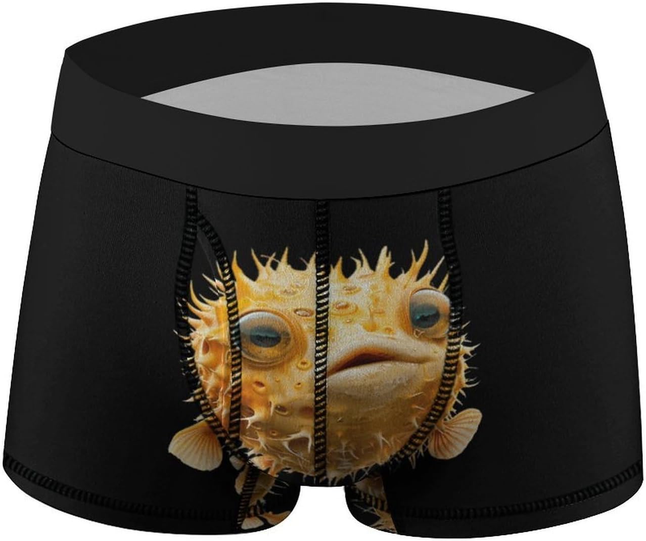 Cute Puffer Fish Novelty Men's Boxer Briefs Soft Breathable Underpants Trunks Stretch Underwear