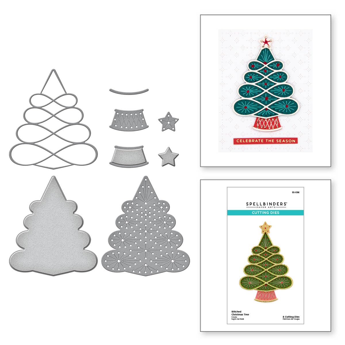 Spellbinders Stitched Christmas Tree Etched Dies from The Christmas Collection, METAL, Medium - Image 2