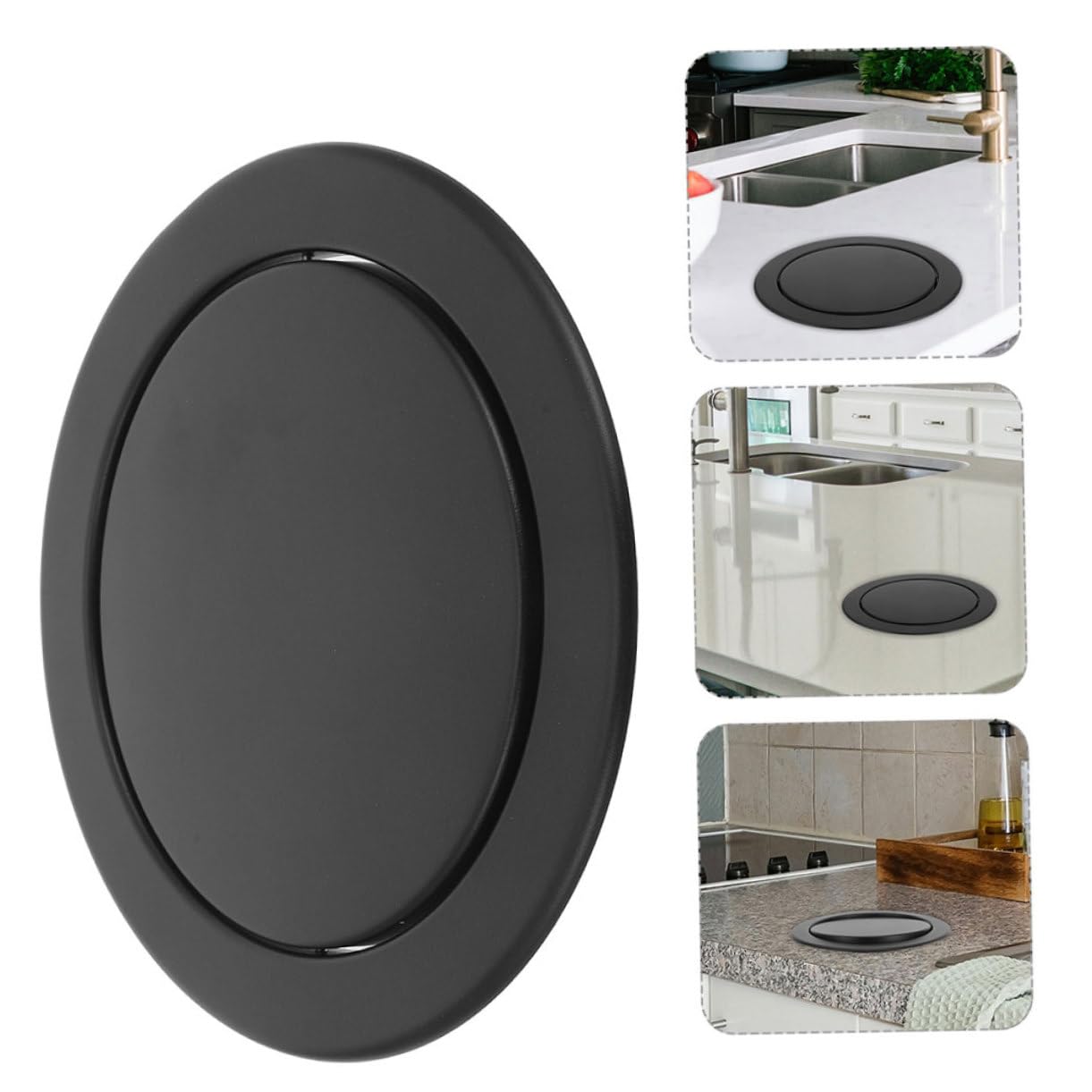 PRETYZOOM Tapa Empotrada Integración sin Costuras de Acero Inoxidable Diseño Simple y Elegante para Cubos de Basura de Cocina y Baño para Espacios Domésticos
