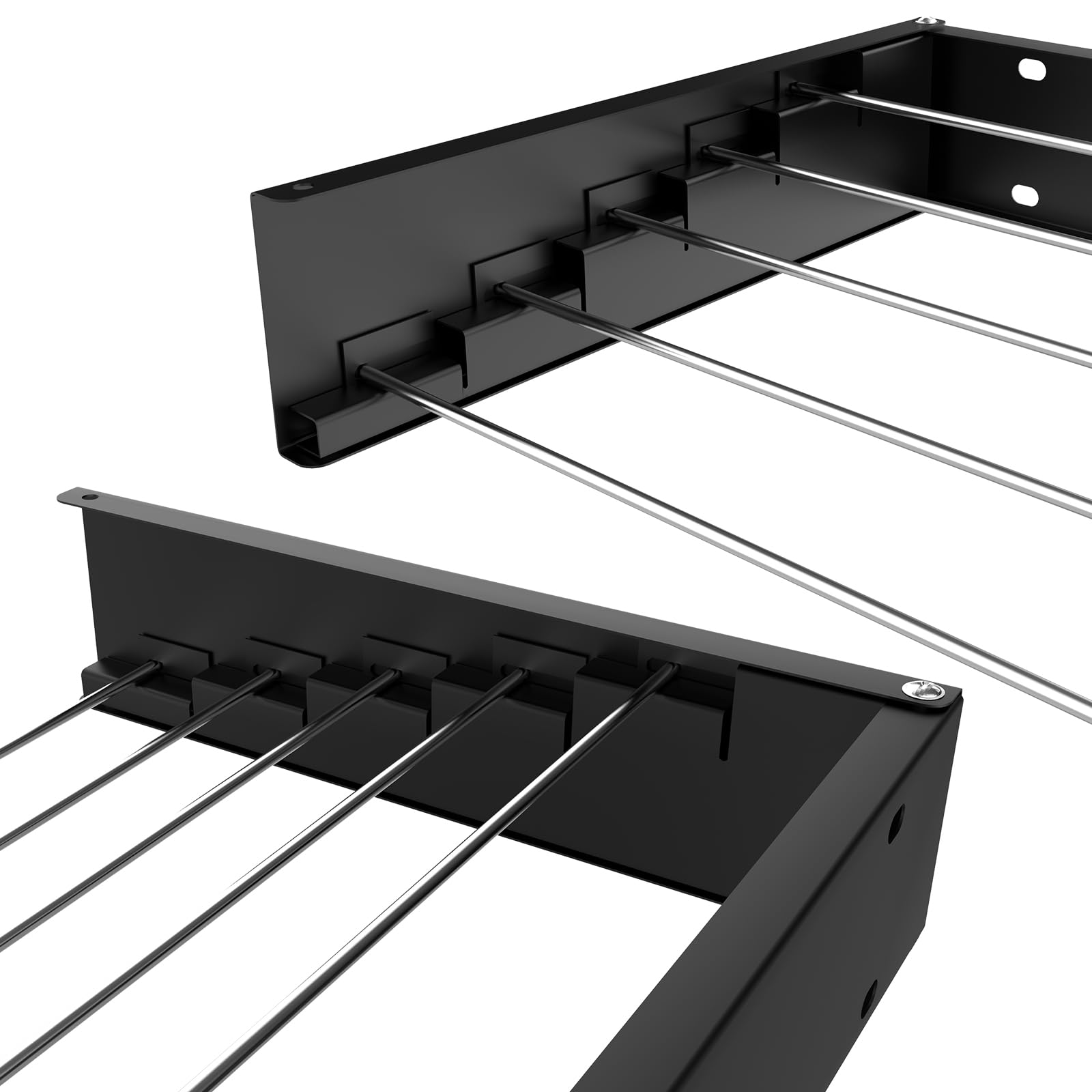 Peggy Perfect Wäscheständer, 100cm anthrazit zur Wandmontage zusammenklappbar, ausziehbar, faltbar u. platzsparend. In- u. Outdoor. Aus Edelstahl und Aluminium