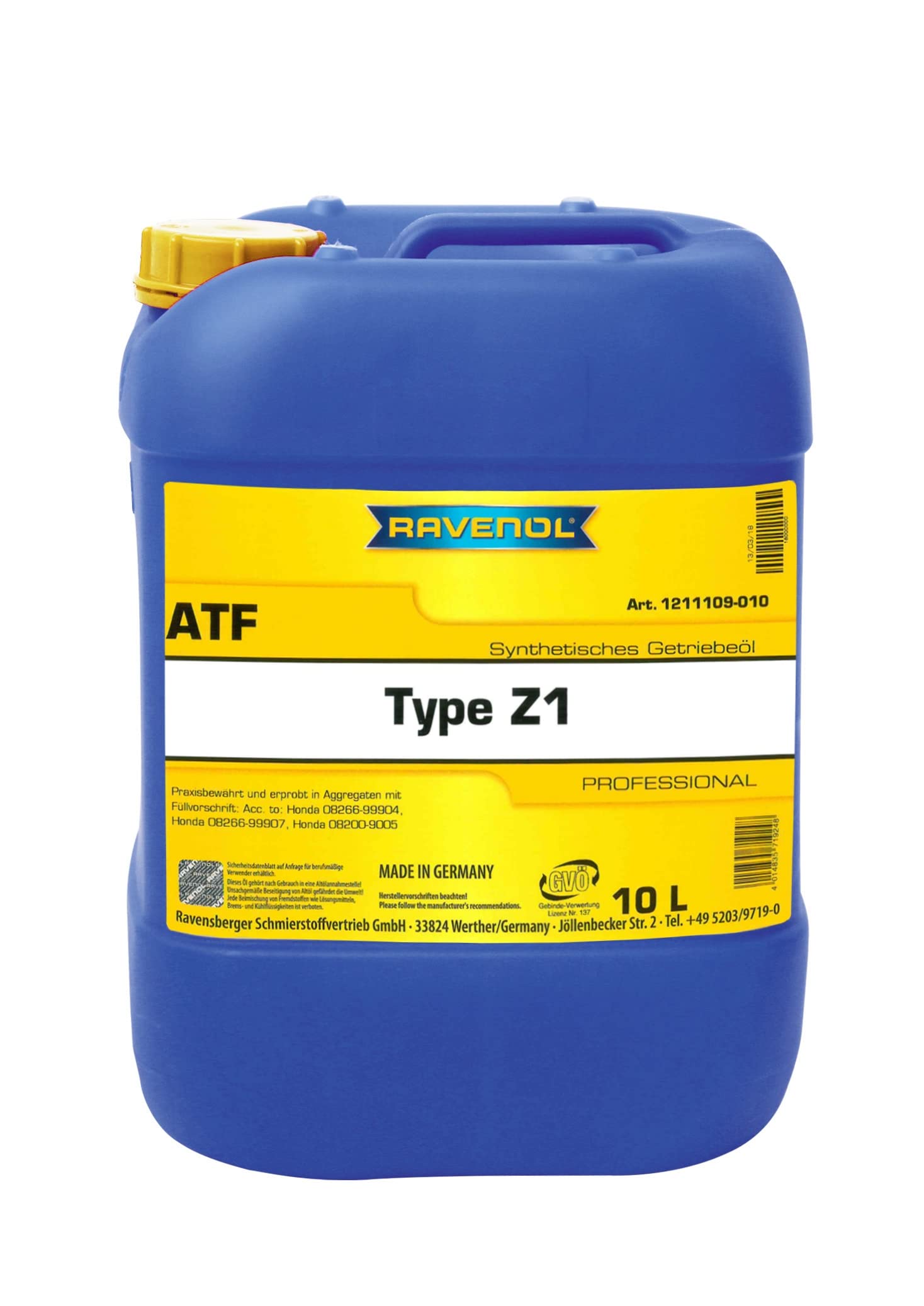 RAVENOL 1211109-010-01-999 Aceite para transmisión automática Aceite de caja de cambios automática Aceite ATF Aceite para caja automática