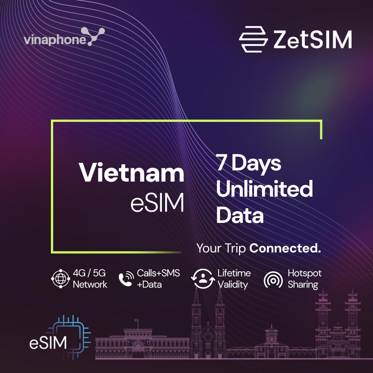 ZetSIM Vietnam Local eSIM | Unlimited Data for 7 Days | 4G/5G High-Speed | Lifetime Use | Instant QR Code Activation | Easy App Top-Up | Hotspot Sharing | No Roaming | No Contract-image-45