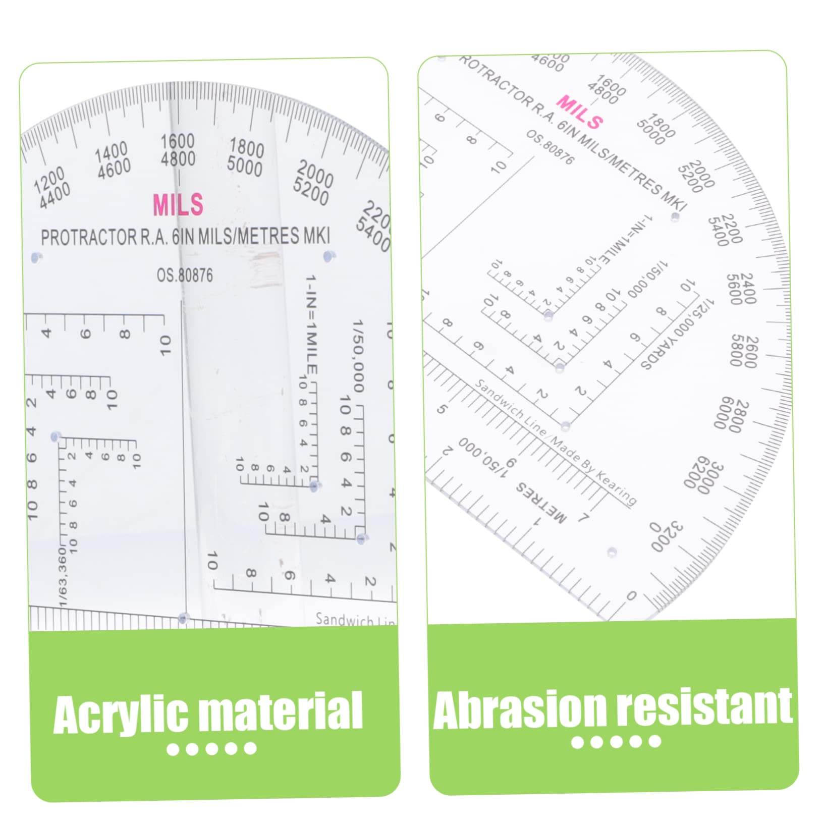 jojofuny 4pièces Rapporteur Précis Outil De Mesure Angle Léger Et Résistant Pour Entraînement Formation Académique Échelle Pour Géométrie