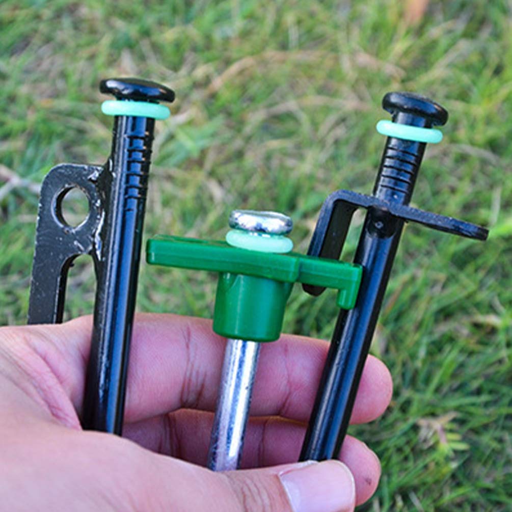 BESPORTBLE 100pcs Fluorescent Camping Tent Tent Stake Markers for Night Use Lightweight Portable Warning Circles for Fishing Camping Safety