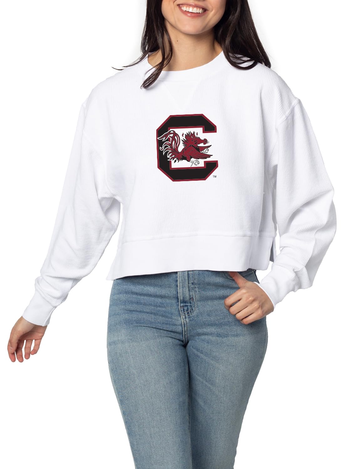 chicka-d NCAA womens Corded Boxy Pullover