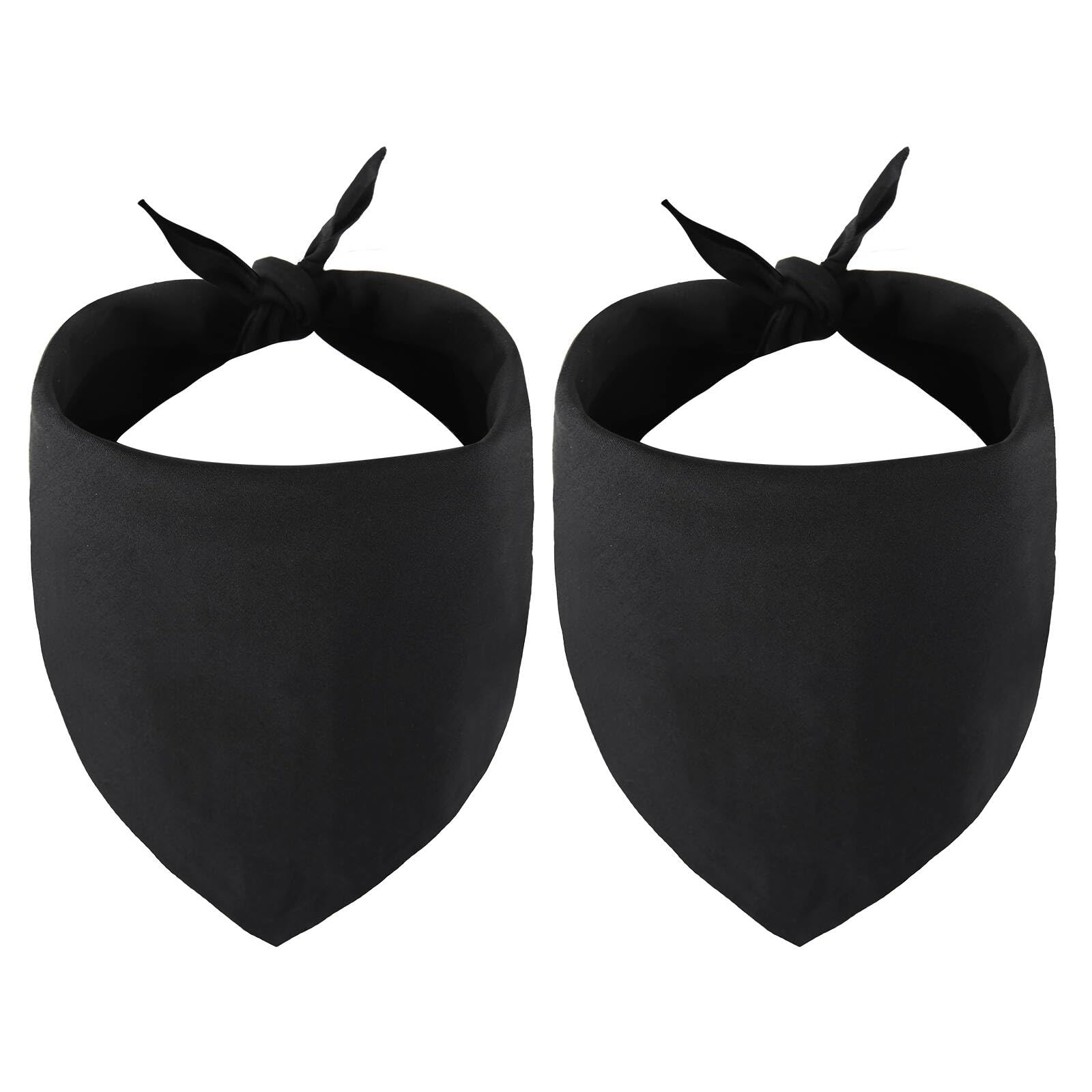 Gofshy Blank Dog Bandanas Large-2PCS, DIY Solid Black Triangle Scarf Premium Cotton Handkerchief or Bib, Personalized Design Birthday/Party Fun Idea