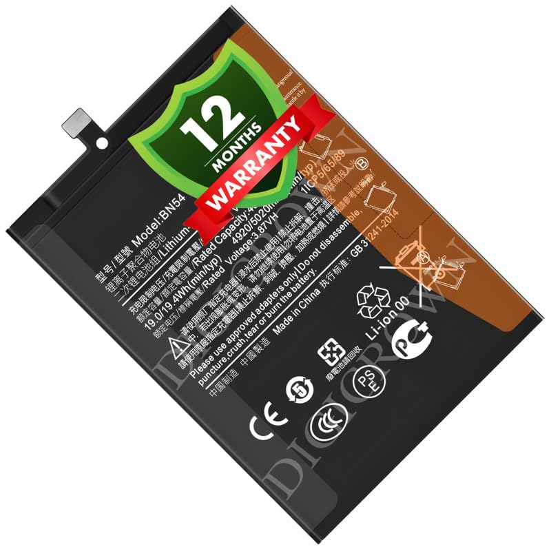 Image of Original BN54 Battery Compatible for Xiaomi Redmi Note 9 (Not Compatible for Note 9 4G) | Note 9 5G | Redmi 10X 4G | Redmi 9 Prime | Poco M2 - (5020mAh) - 1 Year Warranty DF7
