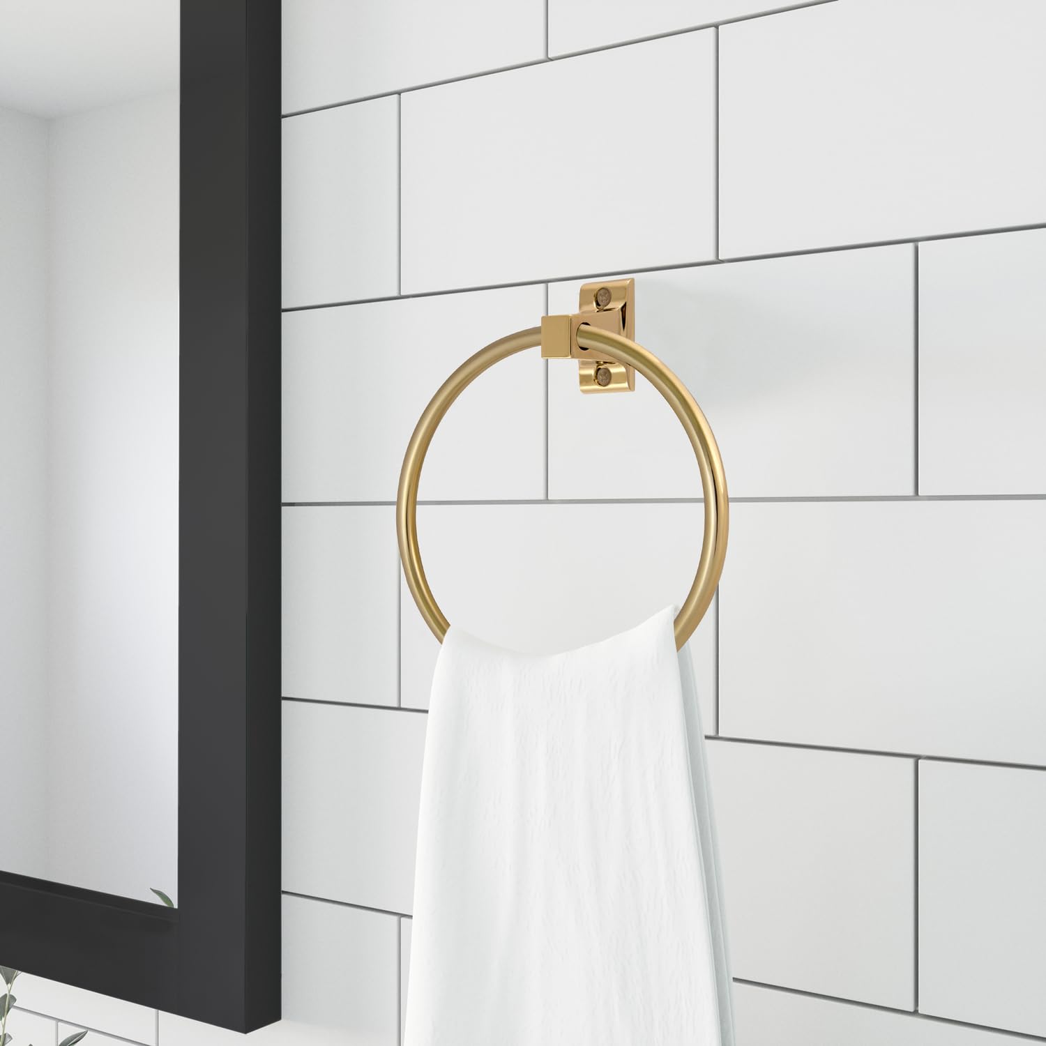 Design House Mill Bridge Wall Mounted Towel Ring Finish: Polished Brass