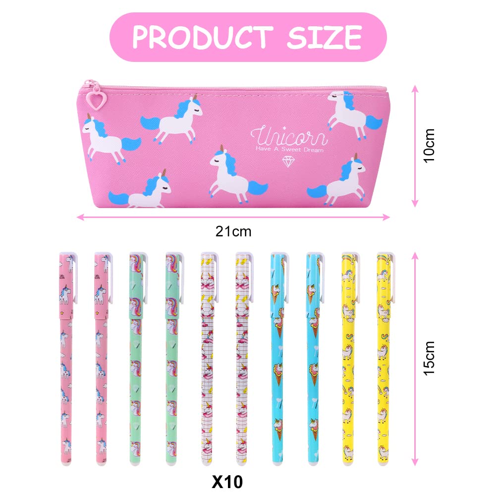 Set Cancelleria Unicorno Per Bambine - Astuccio, Matite, Colori, Pastelli, Temperamatite, Gomma E Taccuino - Regalo Compleanno - Foto 2