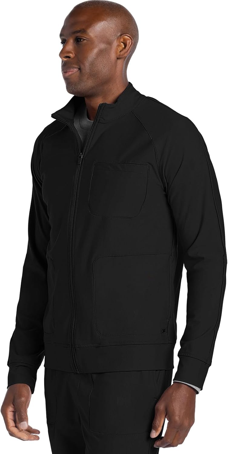 Cherokee Scrub Jackets for Men Zip Front with 360° Stretch & 3 Pockets - CK333