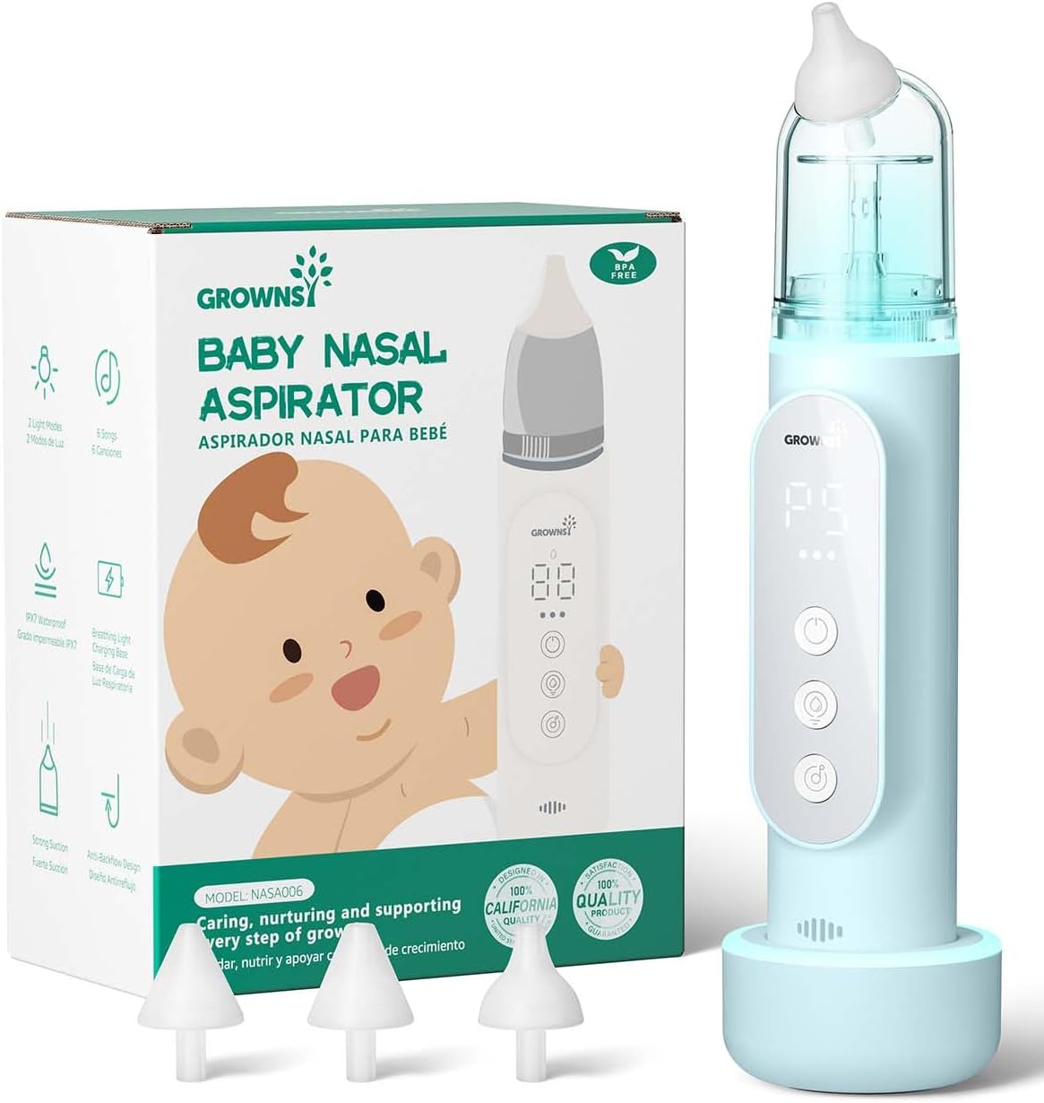 Baby Nasal Aspirator showdown: GROWNSY (IPX7, Music Light) vs. manual Tested