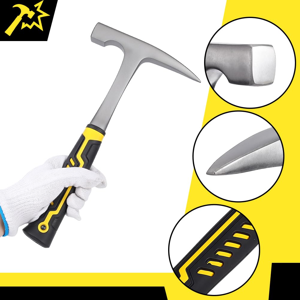 4 Stück Gesteinshammer 32cm Stahl Geologenhammer Geschmiedet Mit Spitzer Spitze Für Bergbau Geologische Prospektion Und Camping
