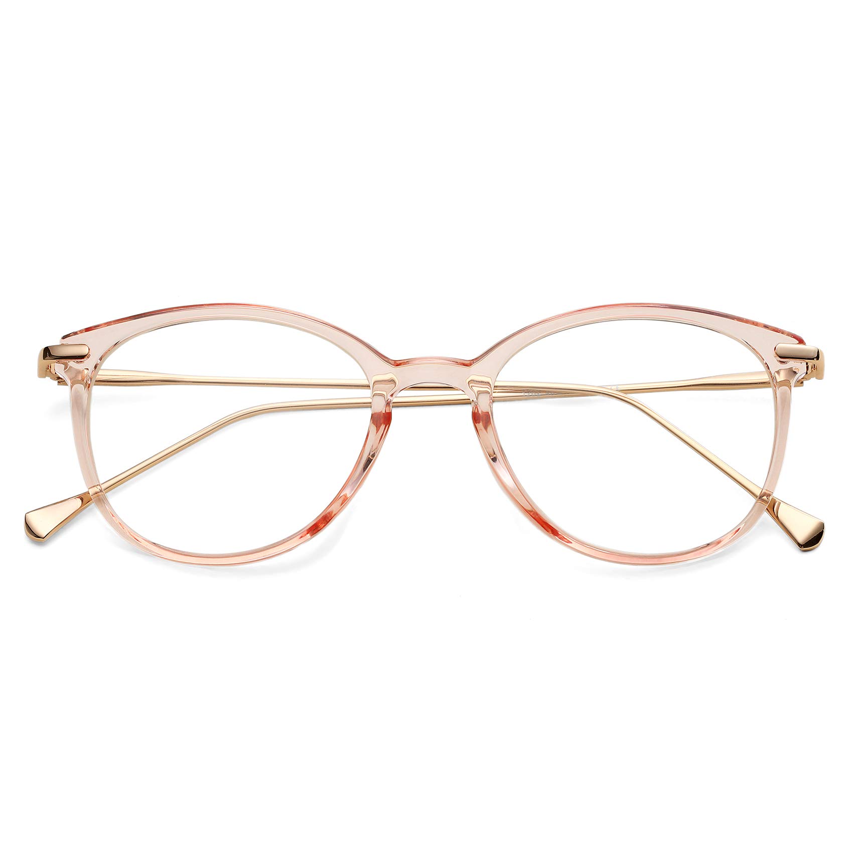 COASION Vintage Round Clear Glasses Non-Prescription Eyeglasses Frames for Women Men
