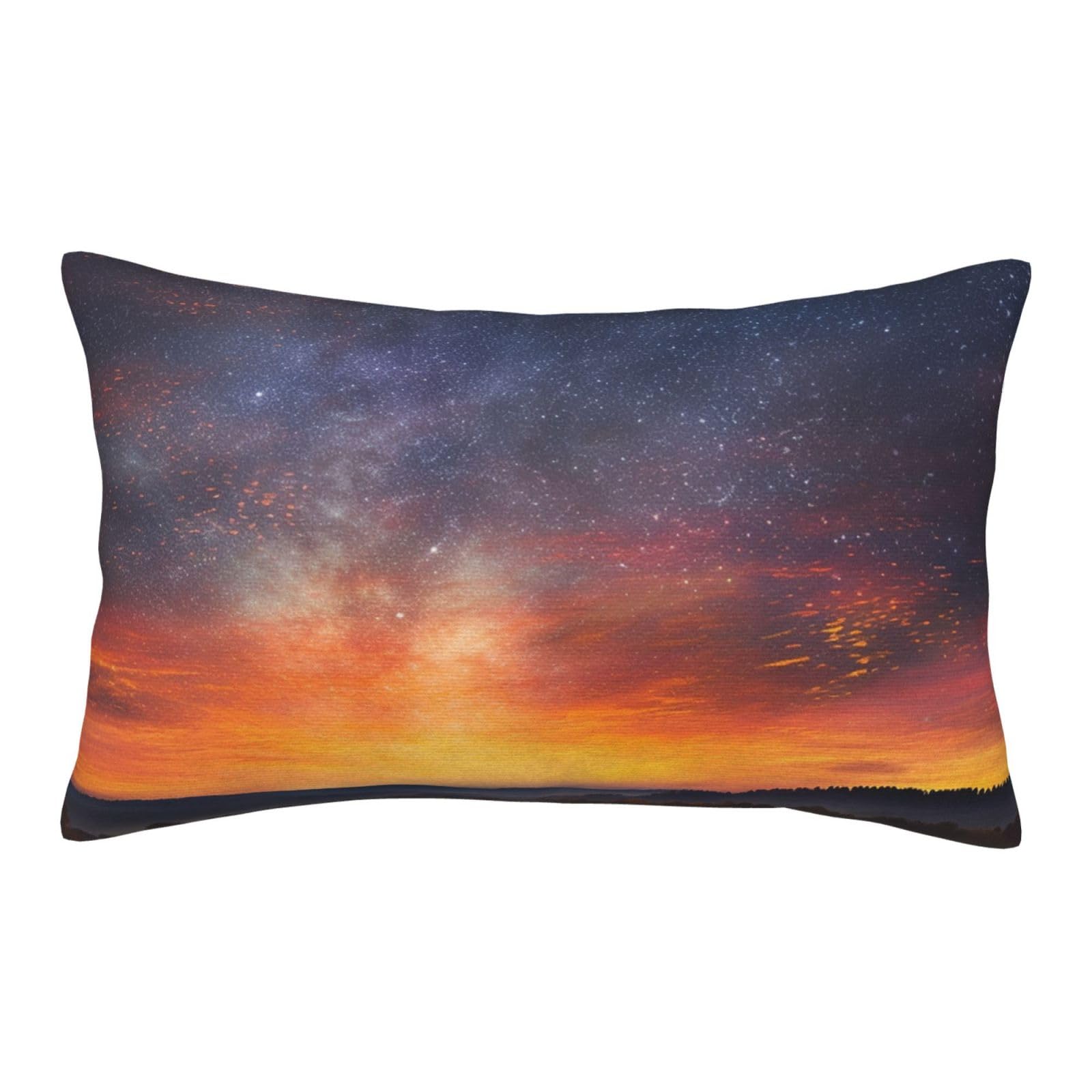 Velvet Pillowcases 20"x30" Ultra Soft Breathable Pillow Cases, Luxury Fuzzy Throw Pillow Covers with Zipper, Starry Night Sunset Skyscape Pillow Shams All Seasons Decorative Cushion Cases for Couch