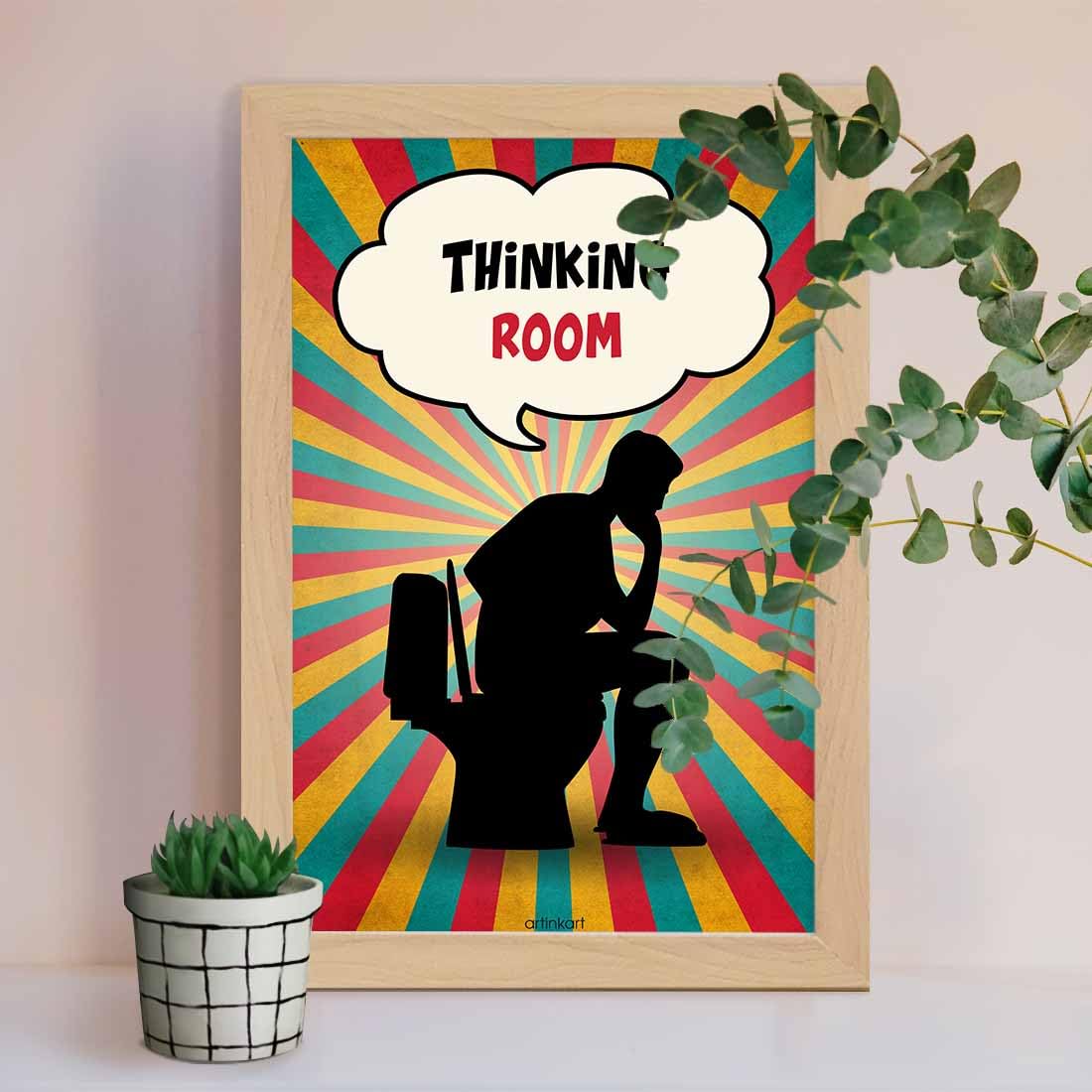 Funny Bathroom Posters with Frame - Office & Home Decor -9 Funny Bathroom Posters with Frame - Office & Home Decor -9