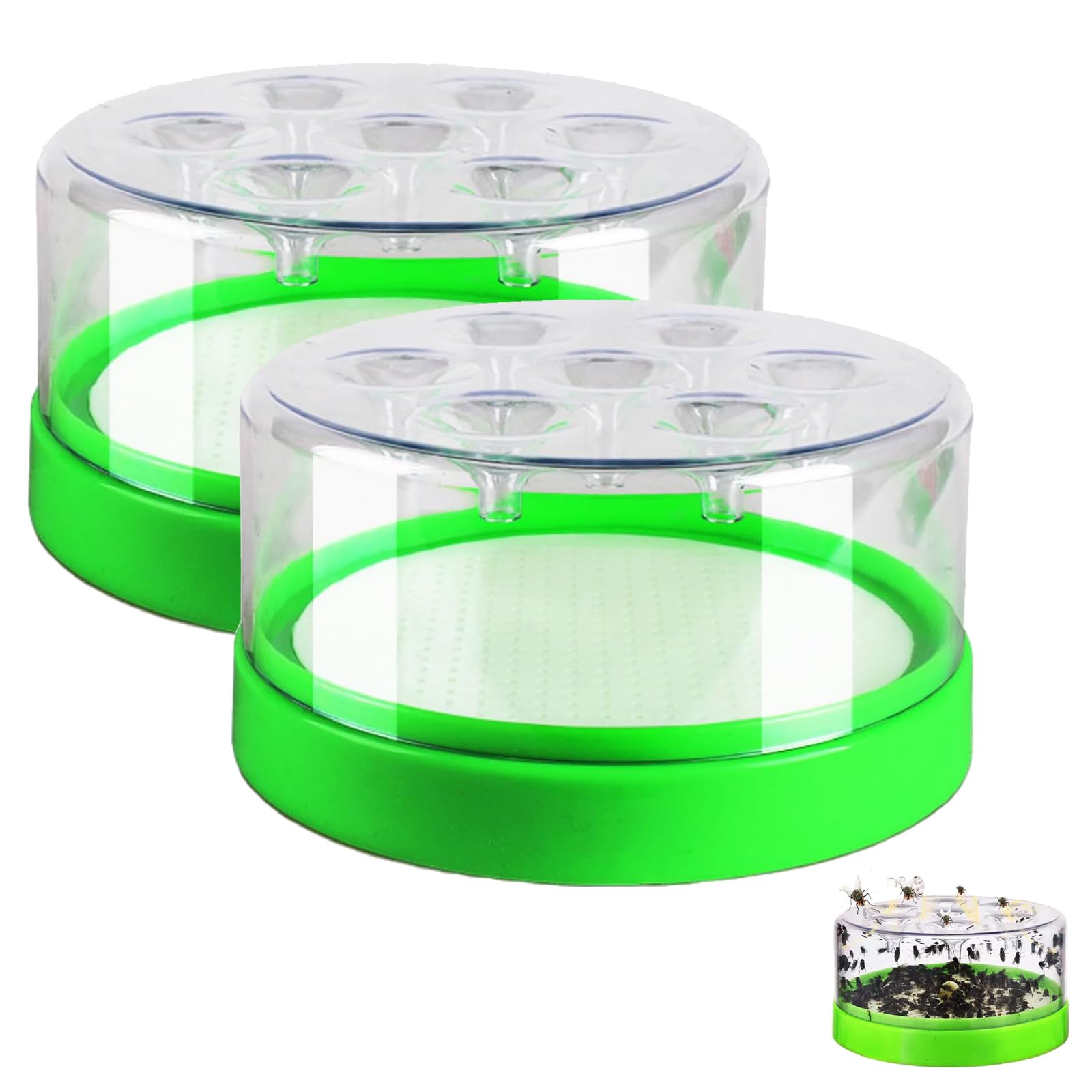 Reusable Non-electric Fly Trap, Fly Trap Container, Escape-Proof Lid (2a)