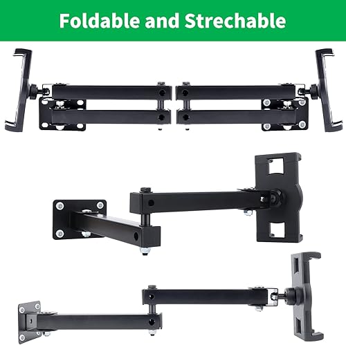 Miniatura 8 de Soporte plegable de pared para iPad, soporte para tableta, soporte ajustable de 360°, brazo articulado de aleación de aluminio extensible de 2