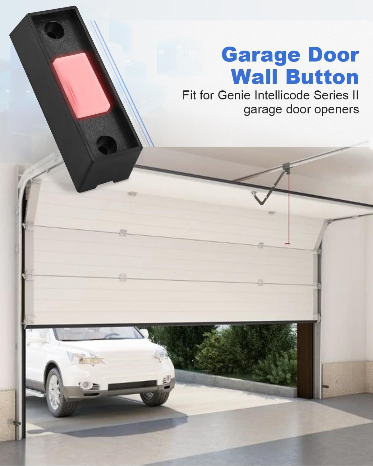 Garage Door Wall Button Fits for Genie 29599S Wired Series II, Push Button Garage Door Opener, Lighted