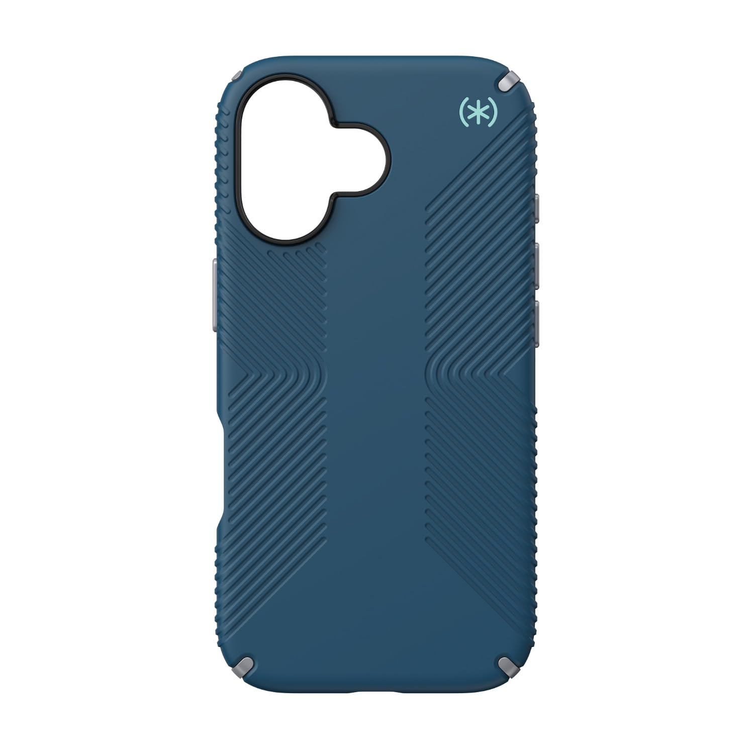 Speck PRESIDIO2 Grip for iPhone 17 Case, MagSafe-Compatible, Slim Protective Case, DEEP SEA/Silver Metallic/Spell Blue