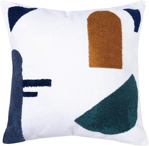 MeMoreCool cobertor para almohada estilo bohemio, algodón bordado exquisito, cobertor para cojín estilo hindú, 18 x 18 pulgadas