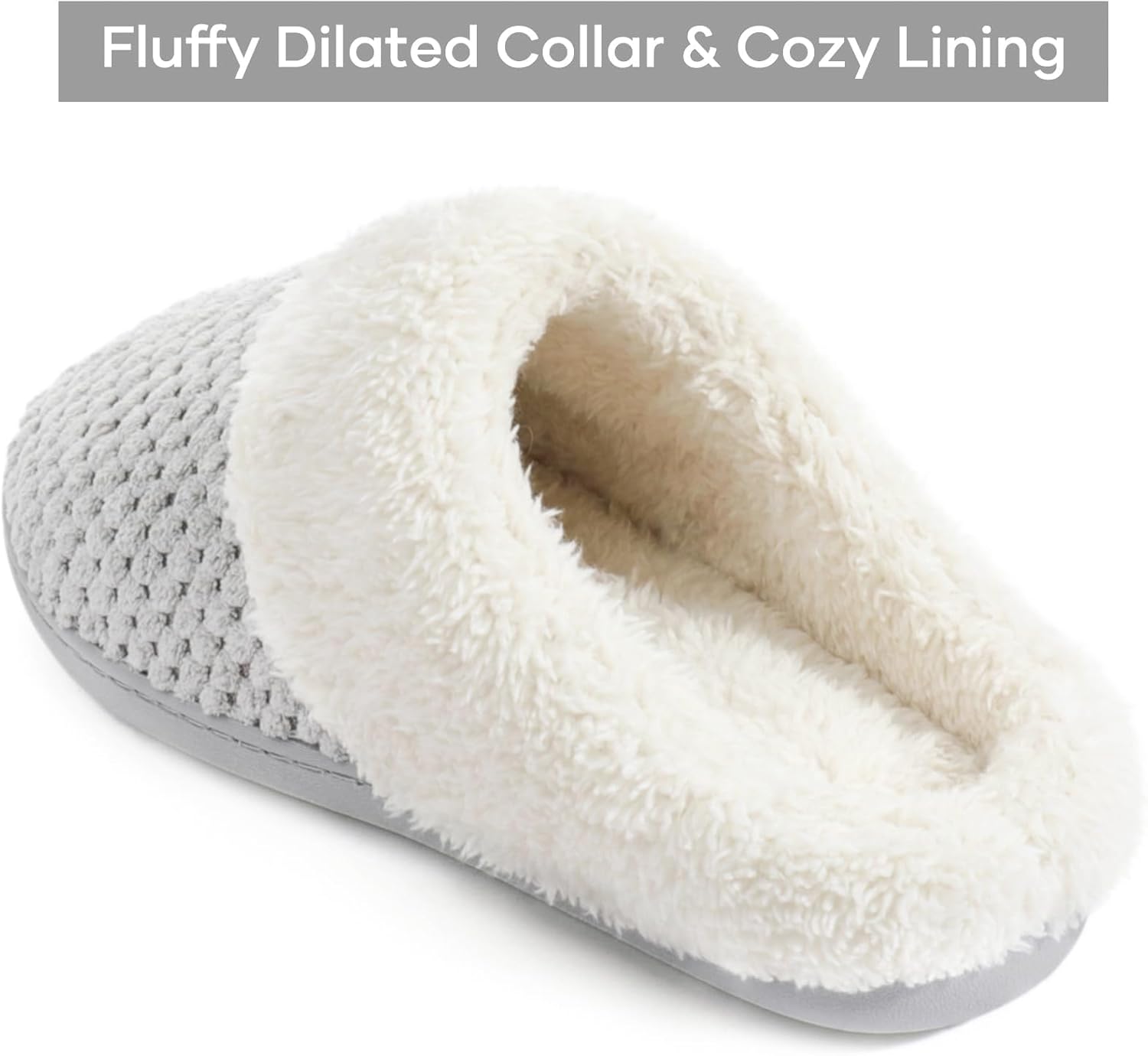 ULTRAIDEAS Women's Warm Winter House Shoes Slippers Memory Foam with Comfy Fleece, Fuzzy Slip-on Indoor Outdoor - Image 5