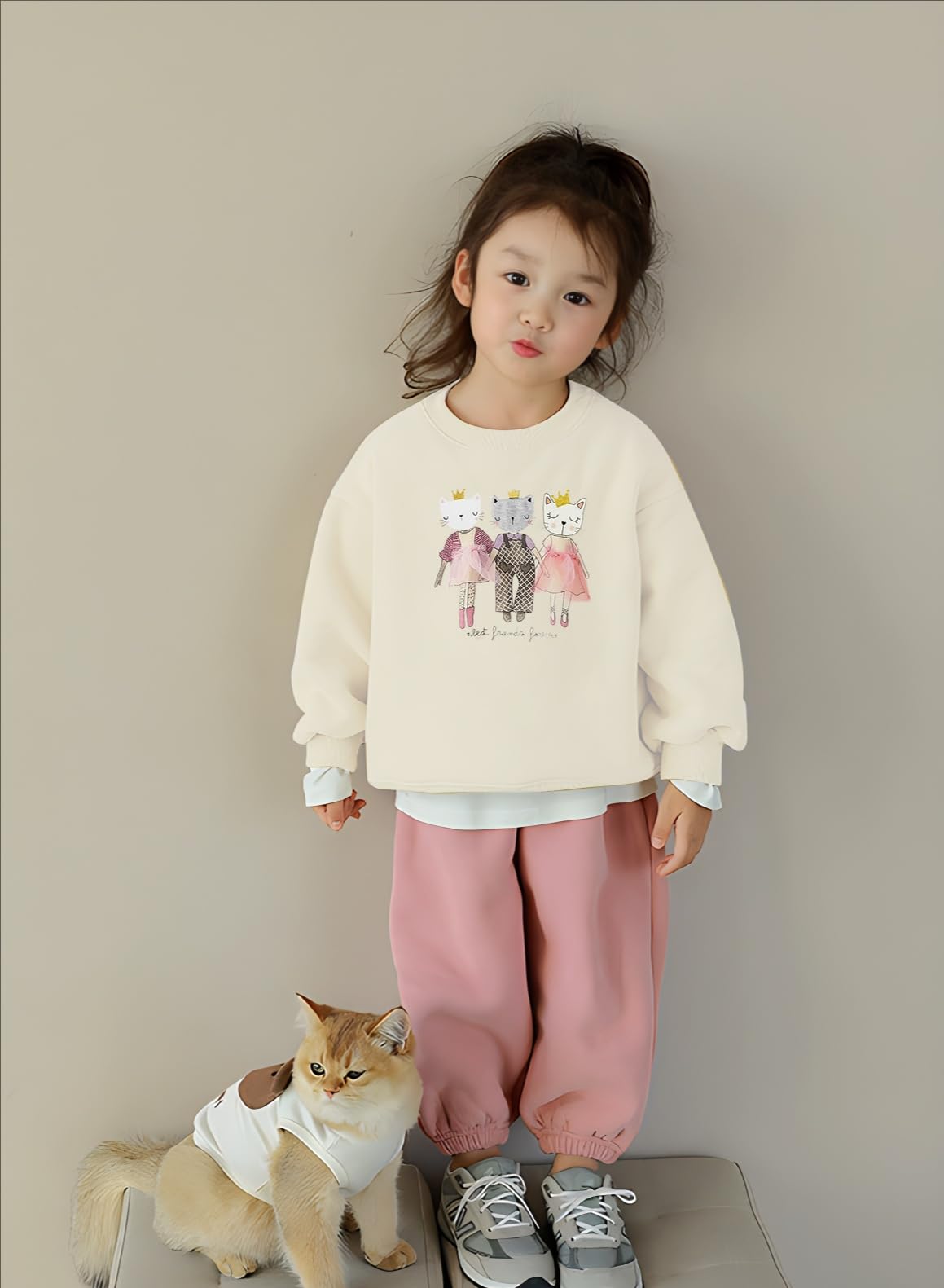 Sudaderas Niña Unicornio Algodón Pullover Cuello Redondo Sweatshirt 2-9 Años