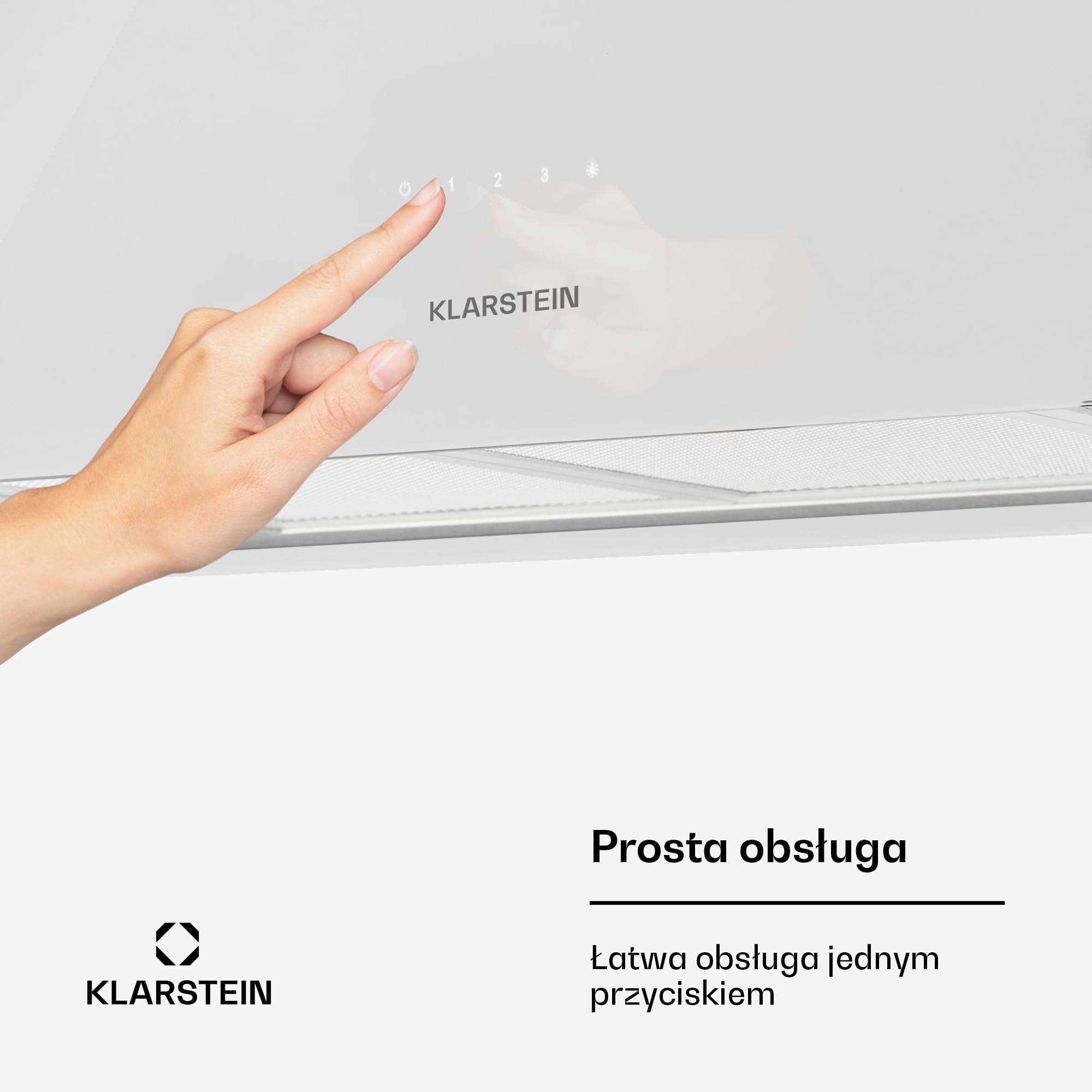 Klarstein Okap kuchenny, Okap wyspowy wiszący, wyciągowy/z recyrkulacją do montażu sufitowego, z 3 biegami, Timer, Przepływ 577m³/h i filtr węglowy, wyspowy sufitowy