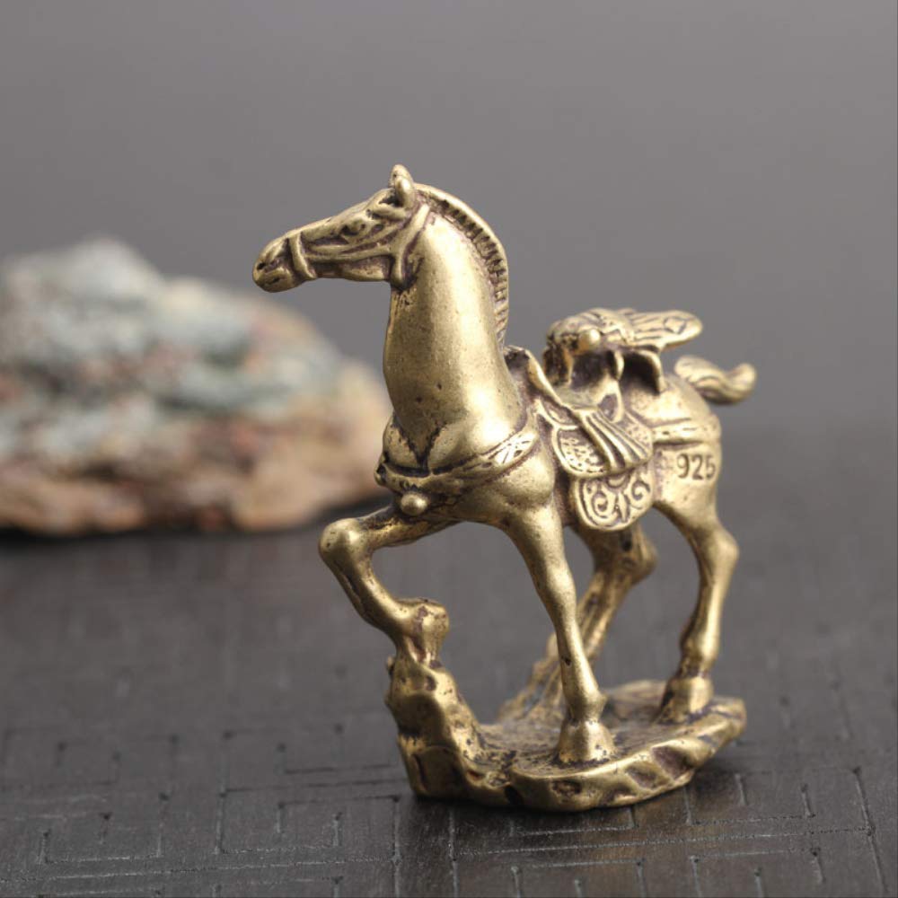 MALUGOGO Feng Shui Pferde Figuren - Messing Sternzeichen Deko Für Reichtum Und Erfolg