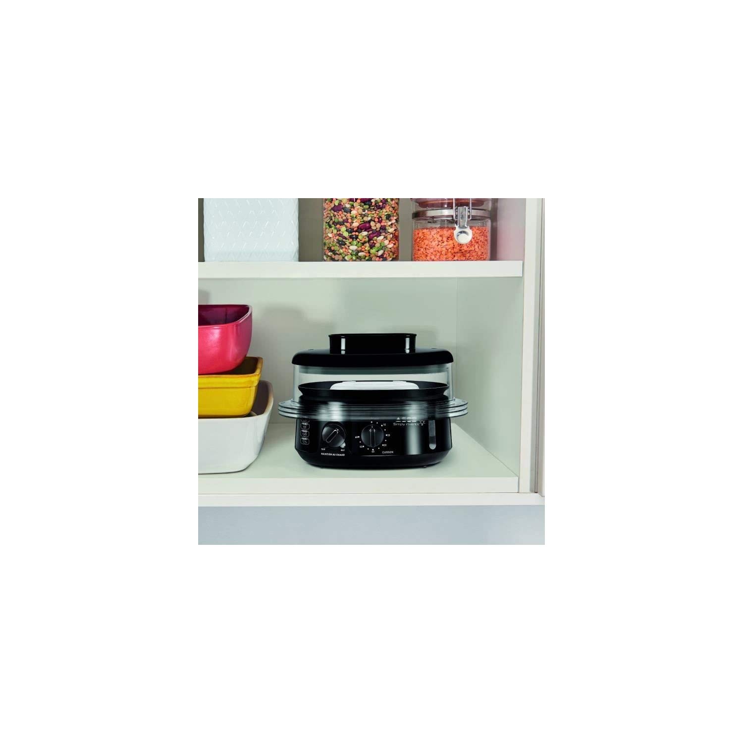 Seb Simply Invents - Olla de vapor (3 tazones, capacidad modular, mantener el calor, color negro VC110800)