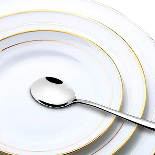 Miniatura 2 de Juego de cubiertos de 20 piezas de acero inoxidable, juego de cubiertos pulidos con espejo, incluye tenedores, cucharas de cuchillo, apto para