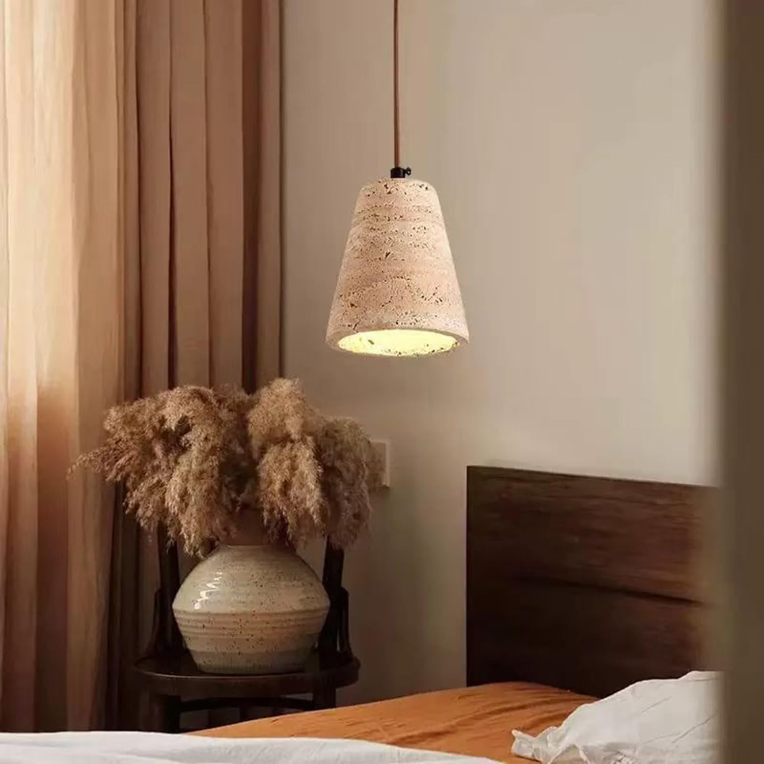 Lampadario da soffitto in travertino 4,3 in lampada a sospensione