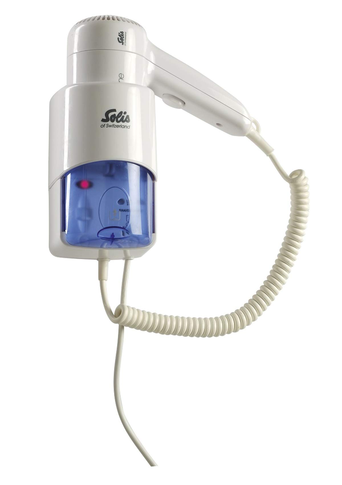 Solis Wandhaartrockner mit Anschluss für Elektrorasierer, Mehrere Temperatur- und Gebläsestufen, 1200 Watt, Comfort Line Plus (Typ 431), Weiß