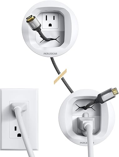 Miniatura 8 de Perlegear Kit de gestión de cables en la pared, ocultador de cables de TV para TV y altavoces montados en la pared, gestión de cables de