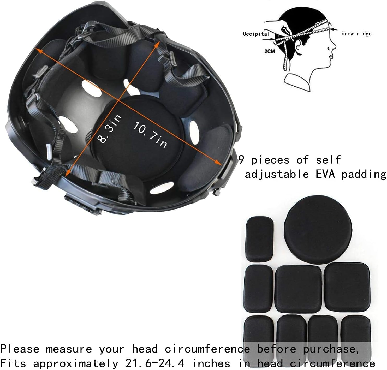 NC PJ Tactical Fast Helmet and Adjustable Airsoft Mask Skull Full Face MaskSuitable for Airsoft Paintball, Halloween, Role-Playing, Costume Parties and Movie Props