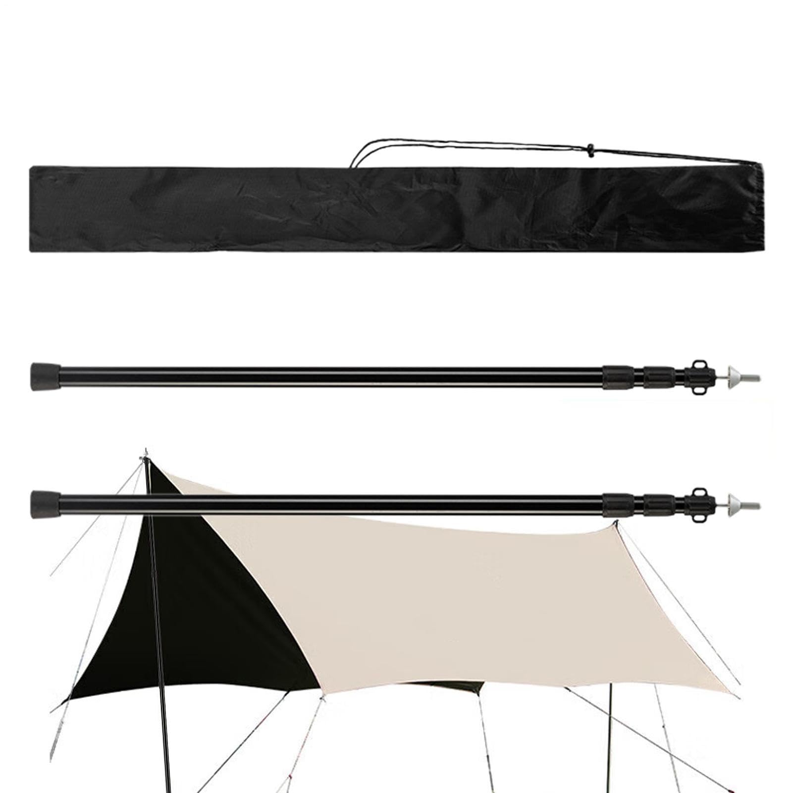 Zeltstangen für Planen, Schattenstangen, Aluminiumzelt für Baldachin | Metall-Sonnenschutzstangen, Markisen-Stützstangen, verstellbare Camping-Planenstangen mit Aufbewahrungstasche für Baldachin